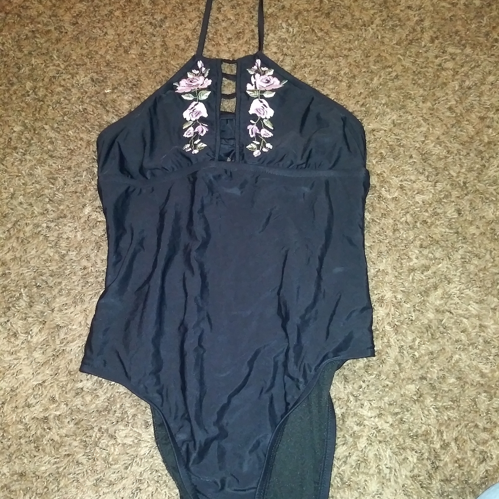 High cut bathing suit.